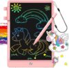 تابلت كتابة بشاشة LCD من فلوستون، ألعاب لوحة رسم إلكترونية ملونة للأطفال من سن 3-8 سنوات، لوحة رسم إلكترونية ملونة للأطفال الصغار 10 بوصة للأطفال للسفر والأغراض التعليمية - لون وردي