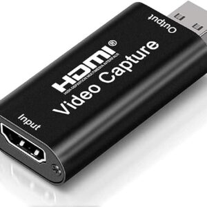 بطاقة تسجيل فيديو HDMI بدقة 4K، بطاقة كاميرا لينك، محول التقاط الصوت HDMI الى USB 2.0، جهاز تسجيل تسجيل للبث والبث المباشر ومؤتمرات الفيديو والتعليم والالعاب (اسود)